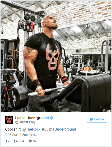 Lucha Underground tweet about the Rock - WrestlingExaminer.com