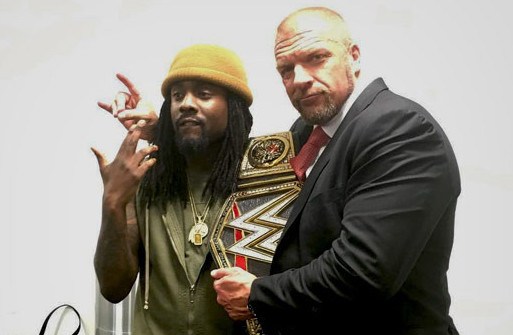 Wale with Triple H at Raw - WrestlingExaminer.com
