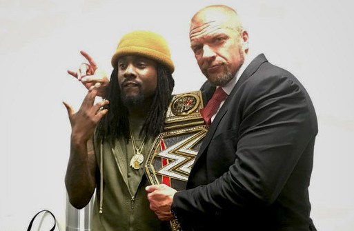 Wale with Triple H at Raw - Wrestling Examiner - WrestlingExaminer.com