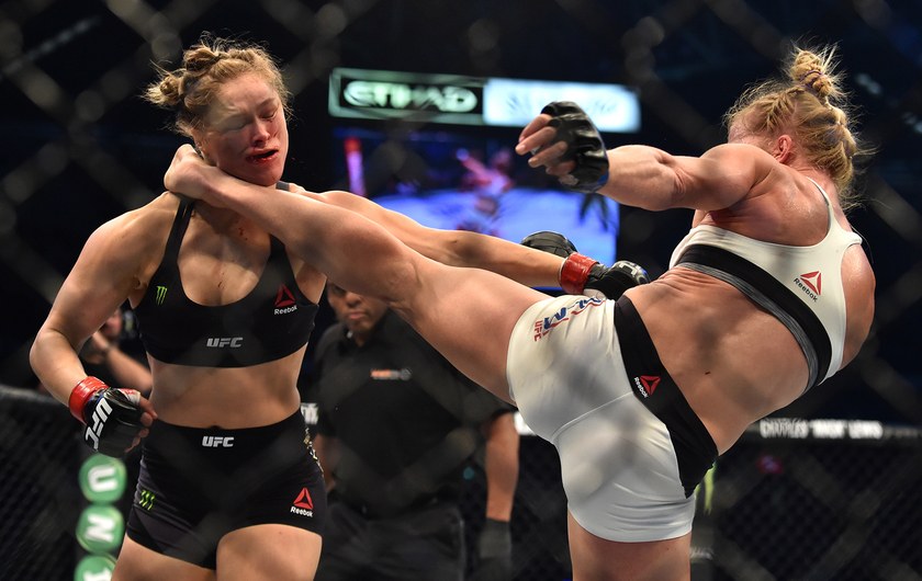 Holly Holm Kicks Ronda Rousey - Wrestling Examiner - WrestlingExaminer.com